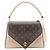 Louis Vuitton Double V Handtasche aus Kalbsleder mit Monogram Canvas Beige