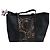 Sacola Longchamp em couro preto com recortes florais