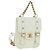 CHANEL Matelasse Chain Shoulder Bag Leather 2way White Gold CC Auth 179581SAM Bianco D'oro