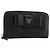 Saffiano Cartera larga PRADA de piel Safiano Negro Oro Auth bs35081 Dorado