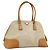 Borsa PRADA in tela beige argento Auth 180028