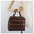 Céline Borsa CELINE Macadam Canvas PVC Pelle Marrone Oro Autentica 178762 D'oro - vista 24
