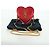 Borsa a Spalla SAINT LAURENT Love Heart Chain in Pelle Rossa e Oro Auth 179049V Rosso D'oro - vista 12