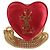 Borsa a Spalla SAINT LAURENT Love Heart Chain in Pelle Rossa e Oro Auth 179049V Rosso D'oro - vista 13