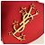 Borsa a Spalla SAINT LAURENT Love Heart Chain in Pelle Rossa e Oro Auth 179049V Rosso D'oro - vista 18
