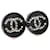 Orecchini CHANEL plastica Black CC Auth 178395M Nero