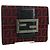 FENDI Zucchino Canvas Bifold Wallet Rot Silber Auth 167310A