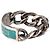 Gucci Logo Emaille Gliederkette Ring Sterlingsilber Türkisblau Damen US 7 - Ansicht 3