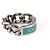 Gucci Logo Emaille Gliederkette Ring Sterlingsilber Türkisblau Damen US 7 - Ansicht 6