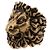 Anello Gucci Lion Head in ottone dorato invecchiato da donna IT 15 US 7.5 D'oro - vista 7