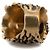 Anello Gucci Lion Head in ottone dorato invecchiato da donna IT 15 US 7.5 D'oro - vista 8