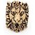 Anello Gucci Lion Head con Cristallo in Ottone Oro Invecchiato Nero Uomo US 6.5 D'oro