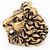 Anello Gucci Lion Head con Cristallo in Ottone Oro Invecchiato Nero Uomo US 6.5 D'oro - vista 4