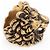 Anello Gucci Lion Head con Cristallo in Ottone Oro Invecchiato Nero Uomo US 6.5 D'oro - vista 5