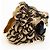 Anello Gucci Lion Head con Cristallo in Ottone Oro Invecchiato Nero Donna US 6.5 D'oro - vista 4