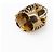 Anello Gucci Lion Head con Cristallo in Ottone Oro Invecchiato Nero Donna US 6.5 D'oro - vista 6