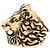 Anello Gucci Lion Head Oro Invecchiato Ottone Uomo US 9.5 IT 19 D'oro - vista 4
