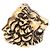 Anello Gucci Lion Head Oro Invecchiato Ottone Uomo US 9.5 IT 19 D'oro - vista 5