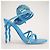 Sandali Rene Caovilla Cleo 105 Crystal Satin Aquamarine Blue Donna EU 40 - vista 6