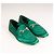 Mocassini Gucci Brixton Crystal Horsebit in raso di seta verde da donna EU 36.5 - vista 6
