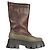 Botas de cuero con forro de shearling Monolith Prada Bruciato Brown Mujer EU 37 Castaño Verde oliva