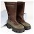 Botas de cuero con forro de shearling Monolith Prada Bruciato Brown Mujer EU 37 Castaño Verde oliva - vista 2