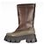 Botas de cuero con forro de shearling Monolith Prada Bruciato Brown Mujer EU 37 Castaño Verde oliva - vista 5