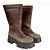 Botas de cuero con forro de shearling Monolith Prada Bruciato Brown Mujer EU 37 Castaño Verde oliva - vista 6