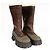 Botas de cuero con forro de shearling Monolith Prada Bruciato Brown Mujer EU 37 Castaño Verde oliva - vista 7