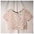 Crop top in mesh trasparente floreale con paillettes Blumarine Rosa Nero Donna L - vista 2