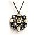 Collana Chanel Paris-Bombay Métiers d'Art 2012 con Pendente Nero Bianco Beige Metallico - vista 2