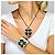 Collana Chanel Paris-Bombay Métiers d'Art 2012 con Pendente Nero Bianco Beige Metallico - vista 4