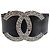 Chanel Metiers d'Art Gürtel Schwarz Caviar Leder Silber Hardware