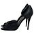 Chanel D'Orsay Pumps aus schwarzem Canvas & Leder Gr. 40 gebraucht