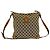 Borsa semi a tracolla in tela marrone e pelle Gucci