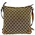 Borsa semi a tracolla in tela marrone e pelle Gucci - vista 3