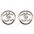 Orecchini a clip rotondi Chanel Silver CC in ottone con chiusura a vite Argento