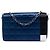 Borsa a tracolla Chanel Blue Mini Chocolate Bar in raso