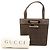 Borsa Gucci in scamosciato marrone con G quadrato Marrone scuro - vista 8