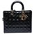 Lady Dior Cannage in vernice nero, Large