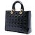 Lady Dior Cannage in vernice nero, Large - vista 2