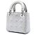 Lady Dior Mini aus irisierendem silbernem Lammleder Cannage Dior - Ansicht 2