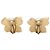 Orecchini a clip Chanel Gold CC placcati oro e smalto fiore D'oro - vista 2