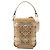 Borsa bucket cesta Sahara in rafia e pelle marrone Dior Beige
