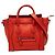 Céline Borsa Celine Orange Nano Leather Luggage Tote Rosso Arancione