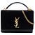 Borsa a mano Monogram Sunset in scamosciato e pelle di vitello nera Medium di Saint Laurent Nero