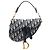 Borsa Saddle in tela Oblique blu mini Dior Blu navy
