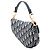 Borsa Saddle in tela Oblique blu mini Dior Blu navy - vista 2