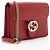 Bolsa de ombro Gucci em couro de bezerro granulado com G entrelaçado Vermelho - vista 2