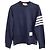 Thom Browne Sweatshirt mit 4 Streifen aus Navy Blue Baumwolle Blau Marineblau